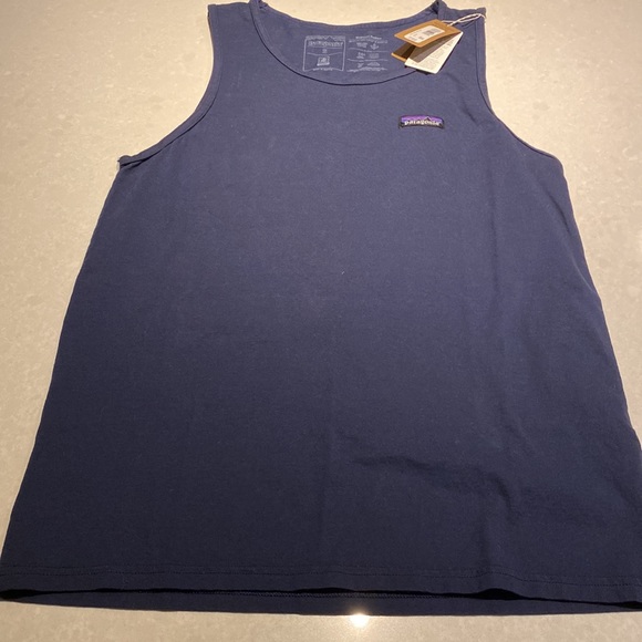 New Patagonia P-6 Label Organic Cotton Tank - Men's small navy ⭐️⭐️⭐️⭐️ - Picture 9 of 15